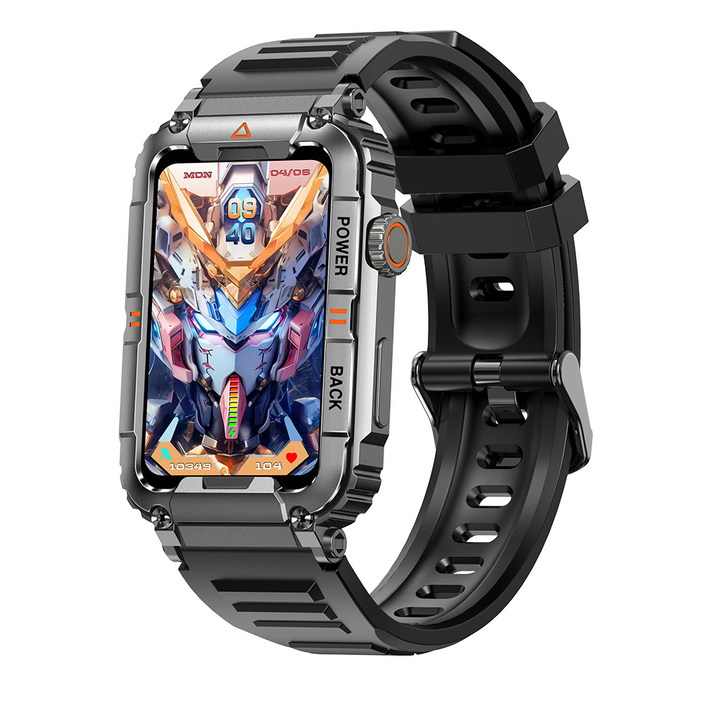 84e6cbd6-b1d5-46e6-adbd-f6de24a2e80c.jpg Color: Black Shell Black Silicone Smartwatch - Image 1