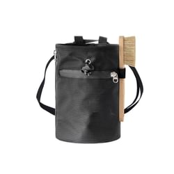 Rock Climbing Chalk Bag Pocket Chalk Buckets Waterproof Magnesium Powder Bag With Powder Brush  For Rock Climbing Bouldering Weightlifting Gymnastics pitch black