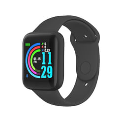Y68 Bluetooth Heart Rate Monitor Smartwatch (Macaron) black