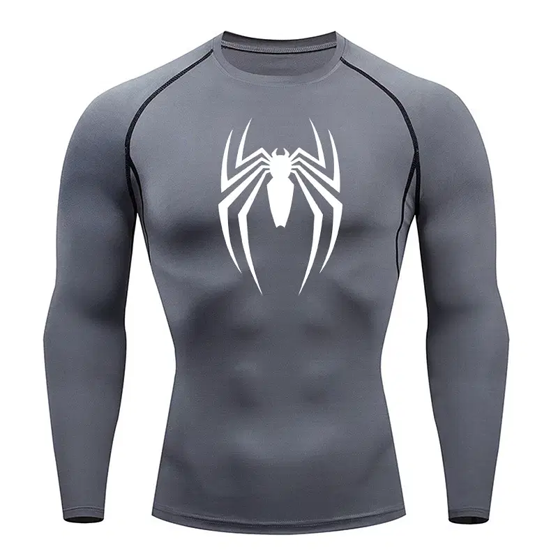 S4bff76aa52464bbabf4d3228a5f8811eY.webp Color: Ivory, Size: M - Compression Men Four Seasons vacation casual adult crewneck short sleeve spider 2D fashion print T-shirt multi-color trend - Image 1