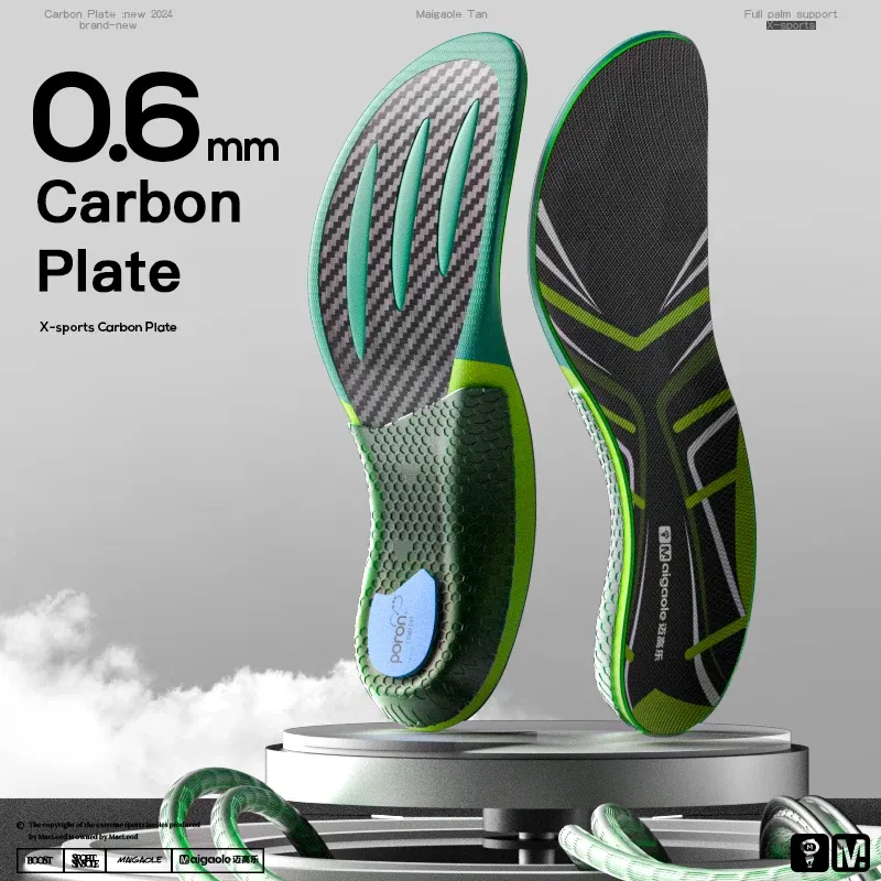 S6384451a83914678aff450e5bb5f9564o.webp Color: green, Shoe Size: 0 - Mcgola Racing Running Special Insole Marathon Physical Examination Full-Length Real Carbon Plate Running Enhancement with Speed Rebound - Image 1