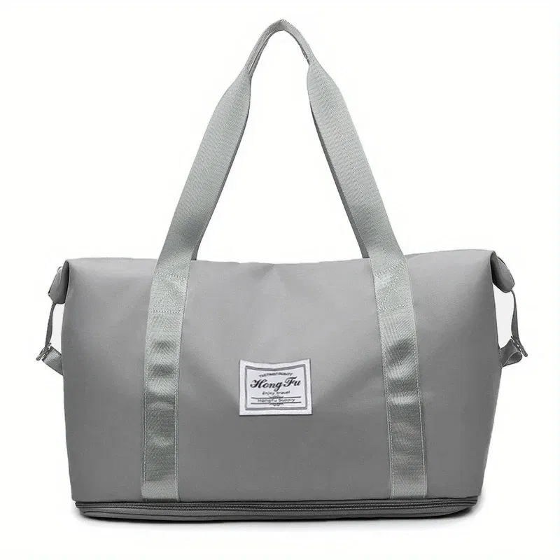 S9504342c060d4c48b3edf756b682332dT.webp Color: GRAY - UNIXINU Carry On Travel Duffle Bag Nylon Waterproof Sports Gym Tote Bags for Women Large Capacity Storage Luggage Handbag - Image 1