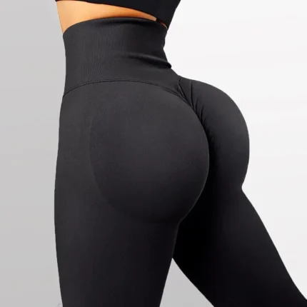 Size: L - Knitted Seamless Fitness Leggings
