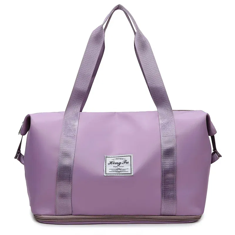 Sd713ea92bb364888a61fbedc755b4728m.webp Color: Lavender - UNIXINU Carry On Travel Duffle Bag Nylon Waterproof Sports Gym Tote Bags for Women Large Capacity Storage Luggage Handbag - Image 1