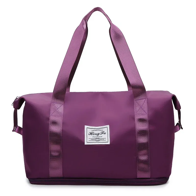 Sde93c7c8622441bf924ca63926ff16fdo.webp Color: plum - UNIXINU Carry On Travel Duffle Bag Nylon Waterproof Sports Gym Tote Bags for Women Large Capacity Storage Luggage Handbag - Image 1
