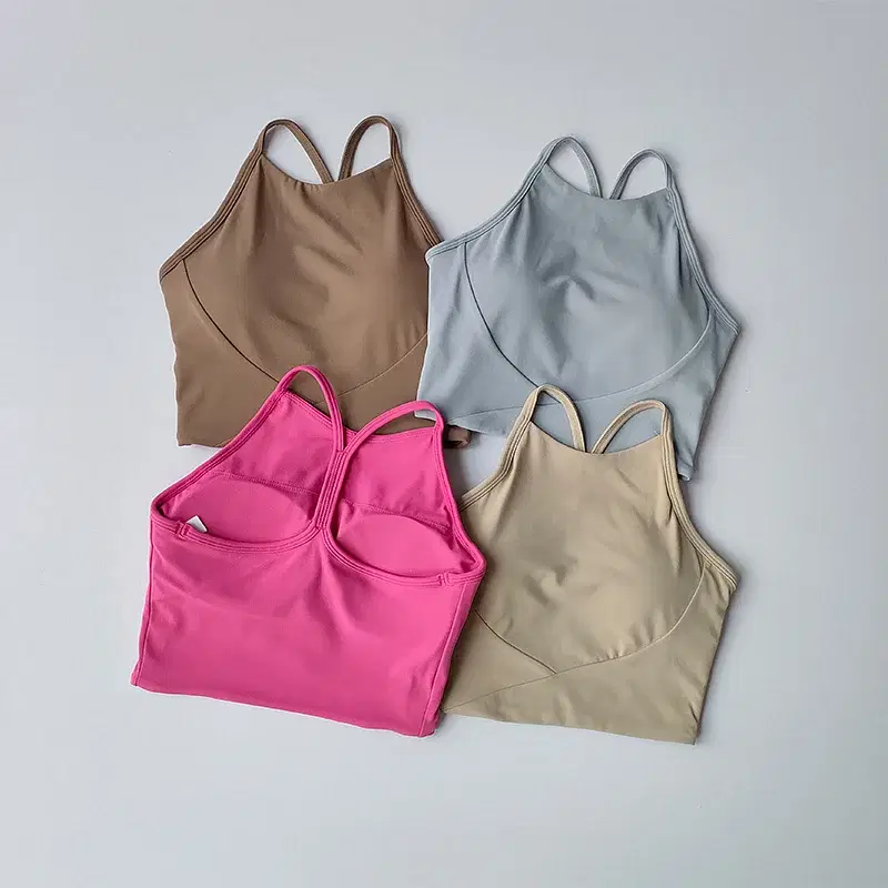 Sf503a242270c45bc8f4c518247602148b.webp Color: Lavender, Size: XL - Summer Sports Underwear Women's Fitness Running Camisole Shockproof and Sagging Sexy Beauty Back Yoga Bra Quick Drying - Image 1