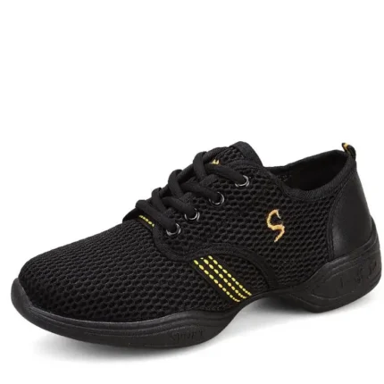 Color: Gold, Shoe Size: 38 - Lightweight Sneakers Fashion Sports Feature Soft Outsole Breathable Running Modern Dance Shoes Sneakers for Woman Practice Shoes